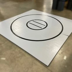 AK Athletic Equipment Clearance 10' X 10' X 1 3/8" Roll-Up Wrestling Mat Grey With Black Circles