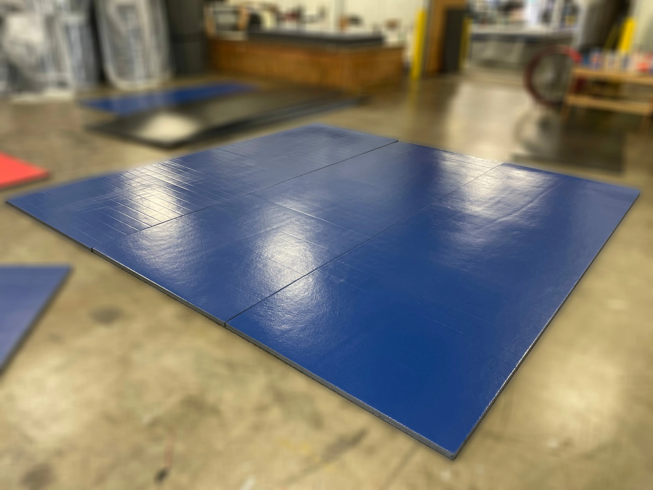 AK Athletic Equipment Clearance Wrestling 14' X 13' 11 3/4" X 1 3/8" Roll-Up Mat Vinyl Flaw 1 AK Athletic Equipment Clearance Wrestling 14' X 13' 11 3/4" X 1 3/8" Roll-Up Mat Vinyl Flaw