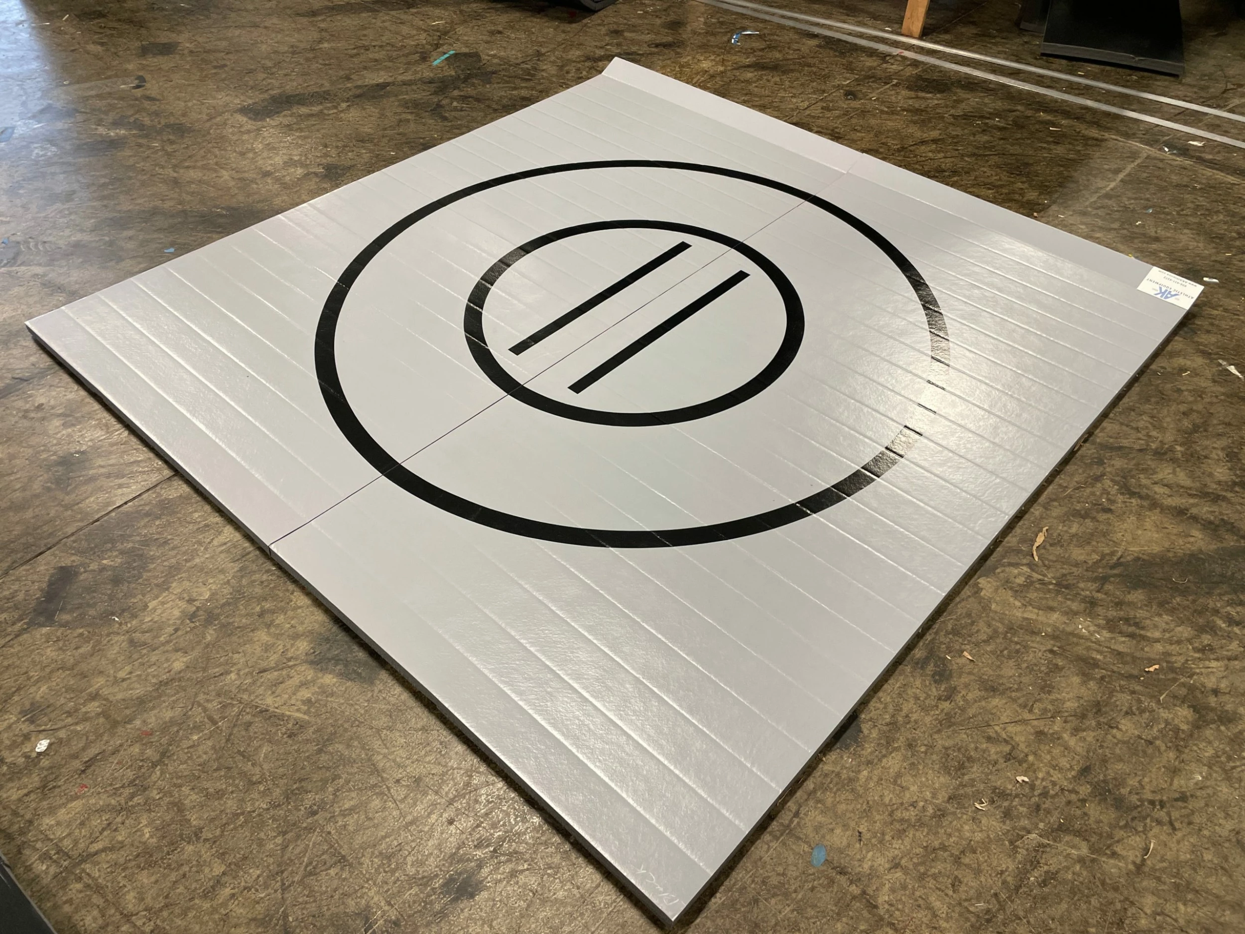 AK Athletic Equipment Clearance 95" X 95" X 1 3/8" Roll-Up Wrestling Mat Gray With Black Circles 1 AK Athletic Equipment Clearance 95" X 95" X 1 3/8" Roll-Up Wrestling Mat Gray With Black Circles