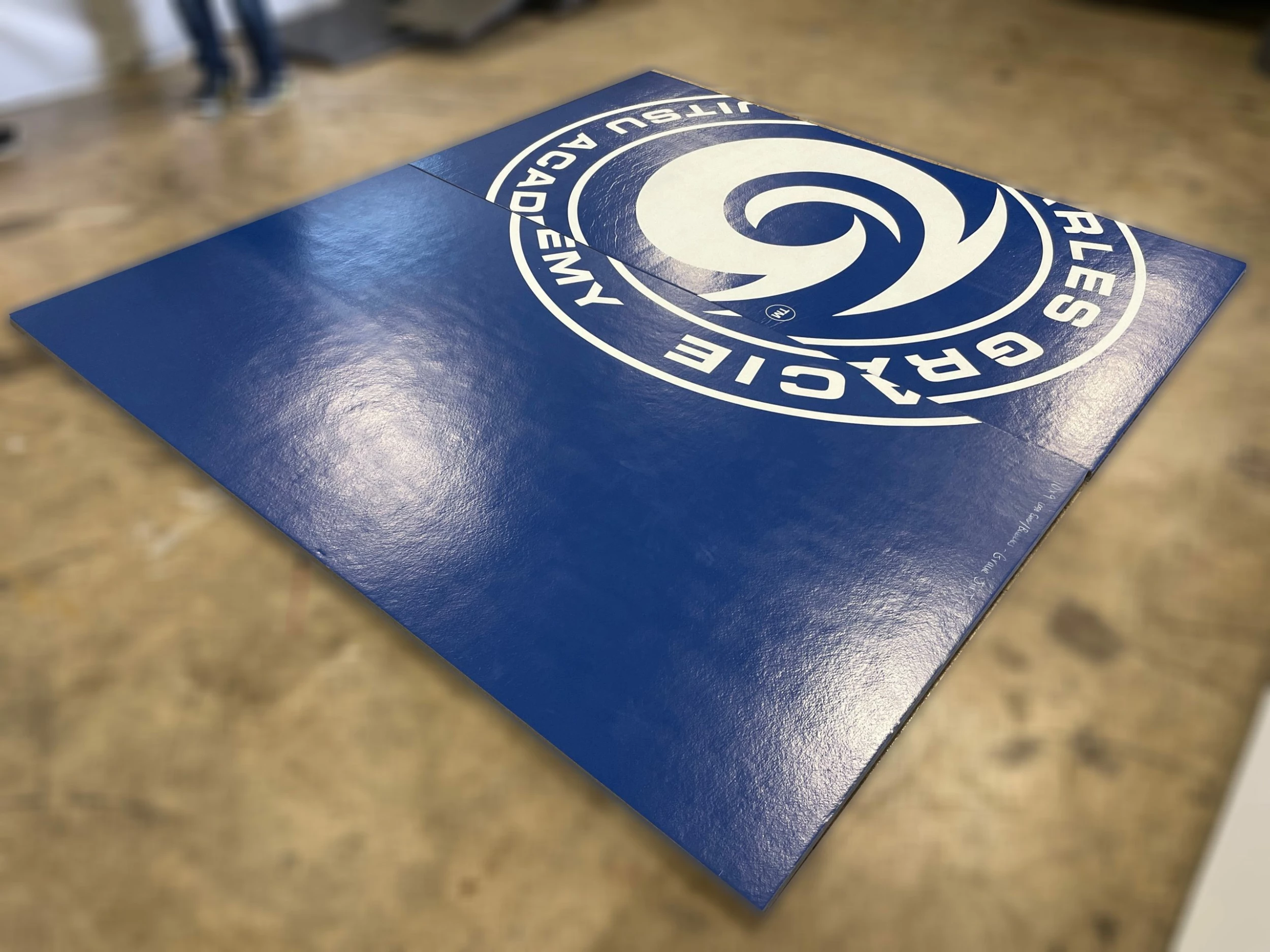 AK Athletic Equipment Clearance Wrestling Mat 9' X 10' X 1 3/8" Roll-Up Mat Vinyl Blue With Logo 1 AK Athletic Equipment Clearance Wrestling Mat 9' X 10' X 1 3/8" Roll-Up Mat Vinyl Blue With Logo