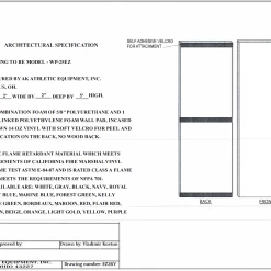 AK Athletic Equipment Easy Stick Wall Pads - 5' Tall X 2' Wide -AK Athletic Equipment shop COMBOEZ5 TALL