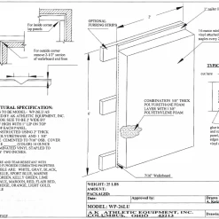 AK Athletic Equipment Custom Wood Backed Gym Wall Padding Panels 2' X 6' 37 AK Athletic Equipment Custom Wood Backed Gym Wall Padding Panels 2' X 6' -AK Athletic Equipment shop COMBOFOAM6 TALL