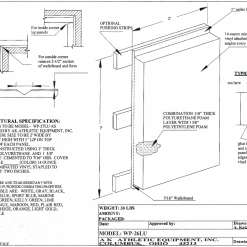 AK Athletic Equipment Custom Wood Backed Gym Wall Padding Panels 2' X 7' 36 AK Athletic Equipment Custom Wood Backed Gym Wall Padding Panels 2' X 7' -AK Athletic Equipment shop COMBOFOAM7 TALL