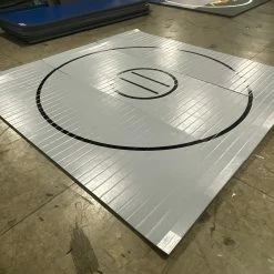 AK Athletic Equipment Clearance Wrestling Mat 12' X 12' X 1 3/8" Roll-Up Mat Gray With Black Lines