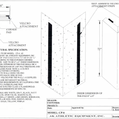 AK Athletic Equipment Easy Stick Corner Pads 6' Tall, 6" Sides -AK Athletic Equipment shop ComboFoamCorner EZ 6 X6 55e2b9c6 c6bc 4254 9b15 b28e3abd4d30