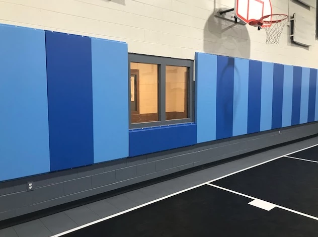 AK Athletic Equipment Custom Wood Backed Gym Wall Padding Panels 2' X 6' 1 AK Athletic Equipment Custom Wood Backed Gym Wall Padding Panels 2' X 6'