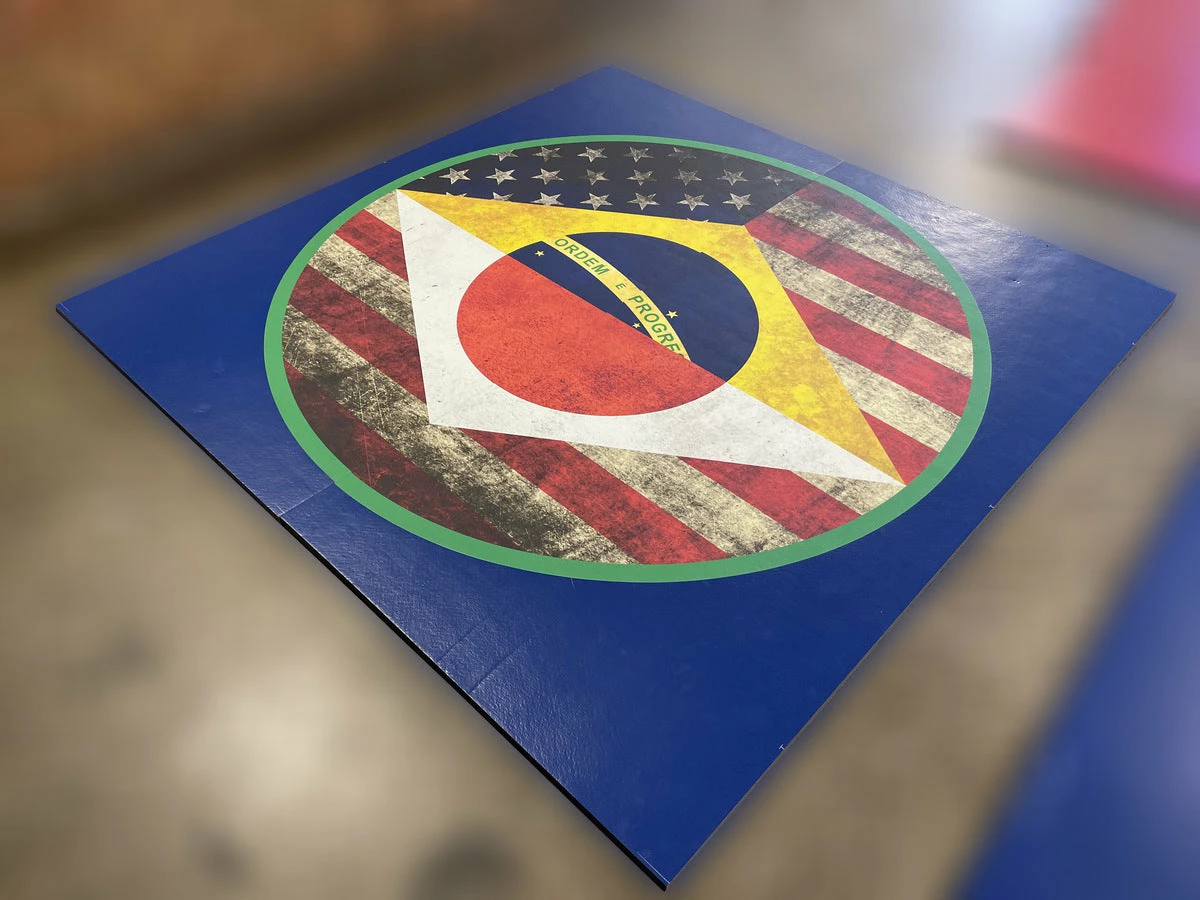 AK Athletic Equipment Clearance 8' X 8' X 1 3/8" Roll-Up Wrestling Mat Logo Flaw 1 AK Athletic Equipment Clearance 8' X 8' X 1 3/8" Roll-Up Wrestling Mat Logo Flaw