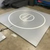 AK Athletic Equipment Clearance 10' X 10' X 1 3/8" Roll-Up Wrestling Mat Grey With White Circles