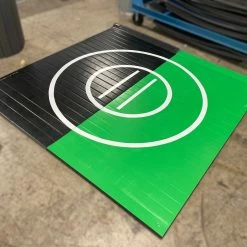 AK Athletic Equipment Clearance 8' X 8' X 1 3/8" Roll-Up Wrestling Mat Black And Green