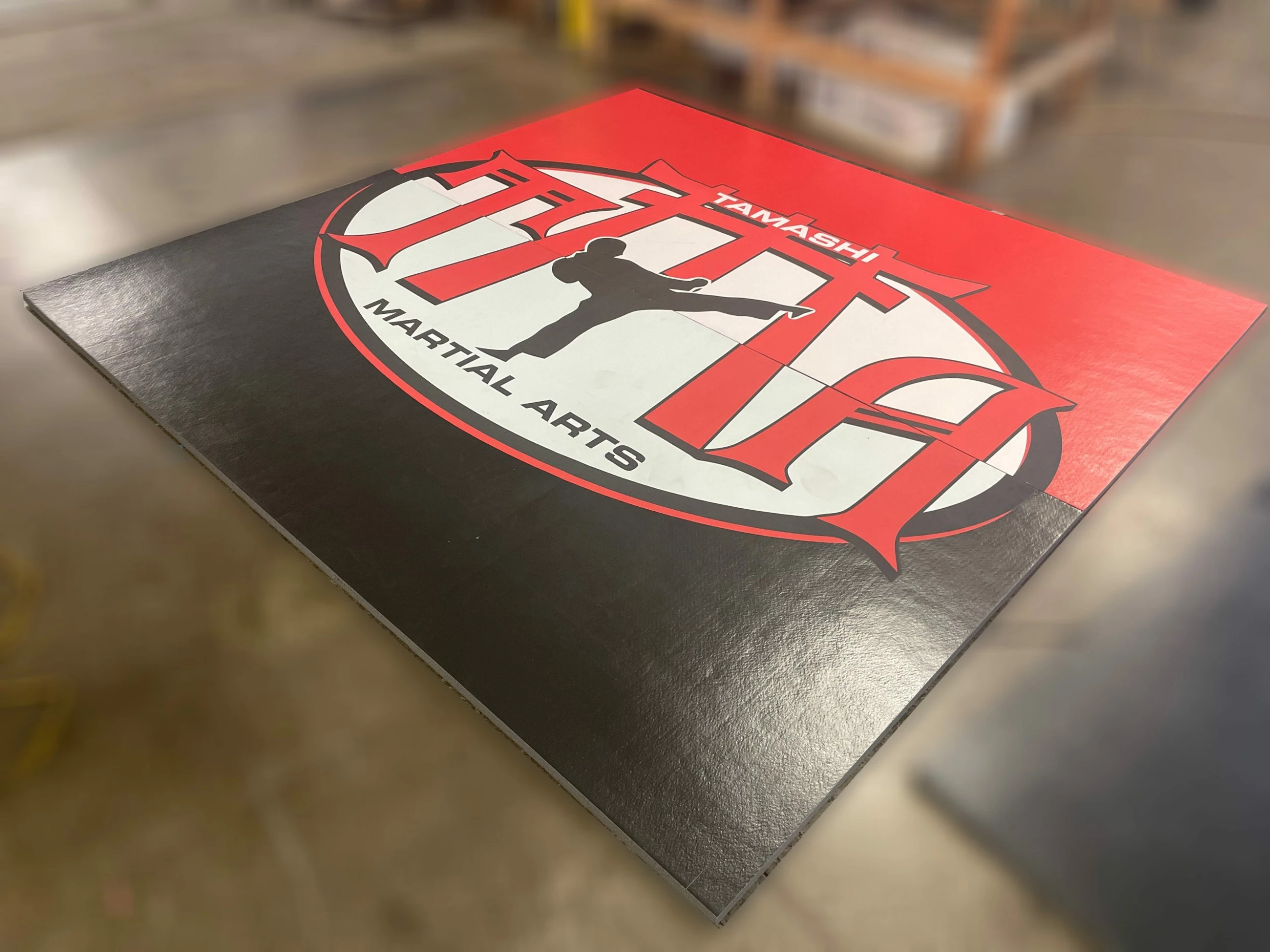 AK Athletic Equipment Clearance Wrestling Mat 10' X 122" Black With Logo 1 AK Athletic Equipment Clearance Wrestling Mat 10' X 122" Black With Logo